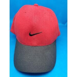 Nike Golf Red And Black Two‎ Tone Strapback Hat Center Swoosh